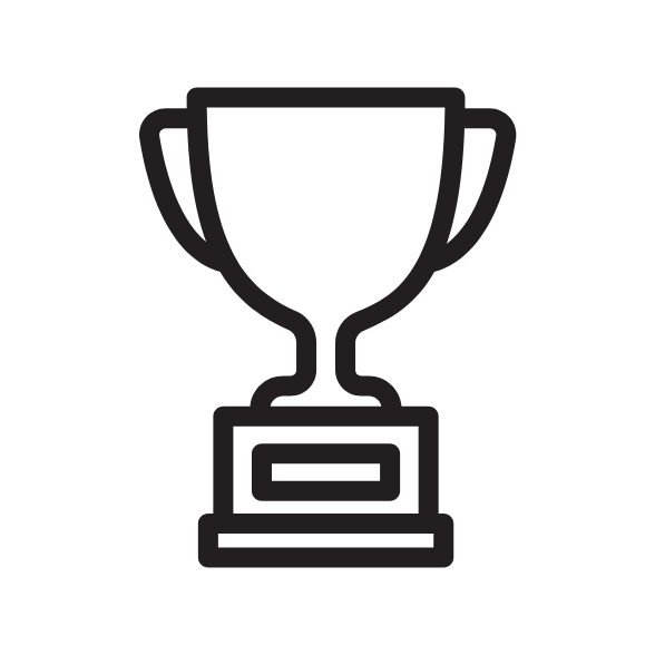 Simple outline of a trophy with a rectangular base.